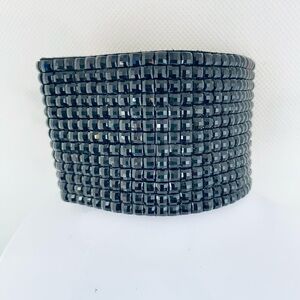 Black Beaded wide  Bracelet